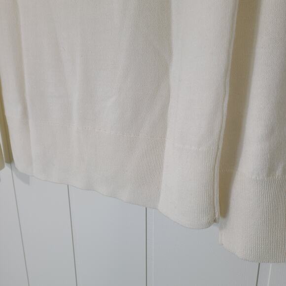 J. Crew Turtleneck Sweater Women's Sz L Merino Wool Ivory Lightweight - Picture 9 of 9